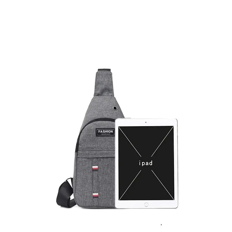 Men's Small Canvas Crossbody Chest Bag, Multifunctional Sling Bag For