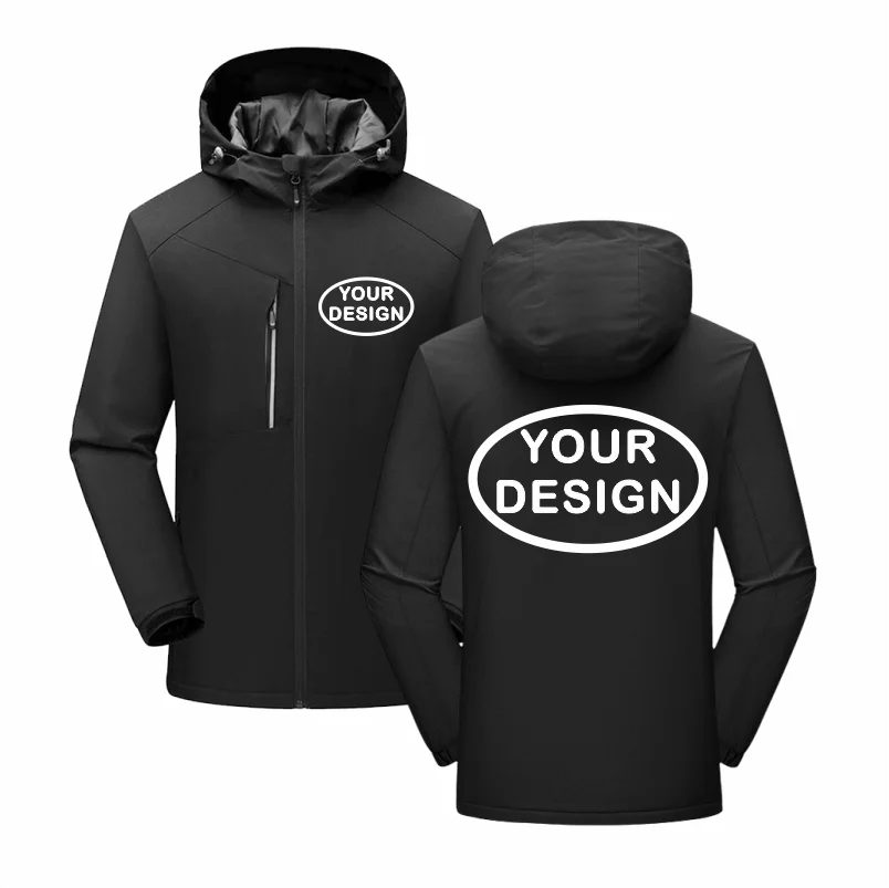 Customized LOGO Winter Jacket Waterproof Warm Thick Windbreaker Brand Design Printed Embroidery Outdoor Windproof Coat