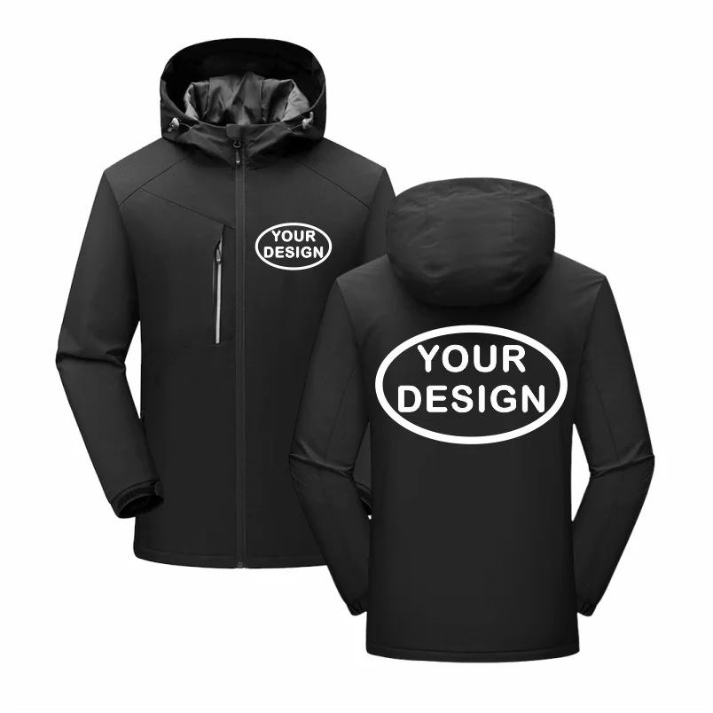 Customized LOGO Winter Jacket Waterproof Warm Thick Windbreaker Brand Design Printed Embroidery Outdoor Windproof Coat