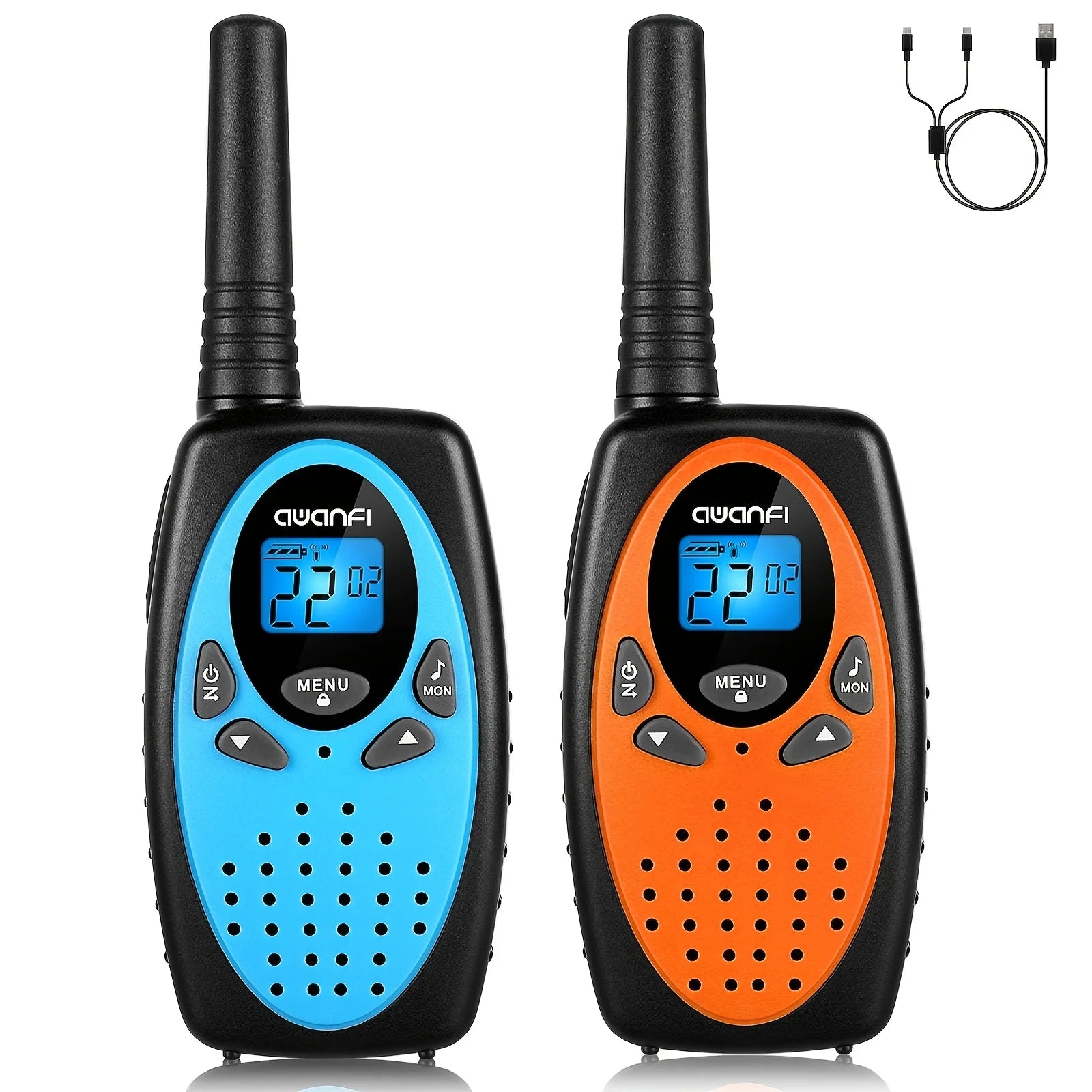 2/3/4 pcs Rechargeable Walkie Talkie  for Kids & Adults, 16 Channels, 1200mAh Battery, 2-Way Radios for Gift, Camping, Hiking