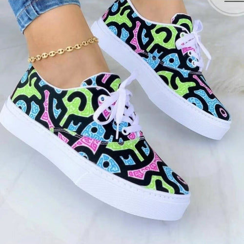 2025 Fashion Graffiti Women Sneakers Trainers Shoes