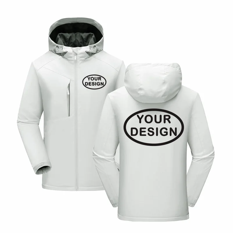 Customized LOGO Winter Jacket Waterproof Warm Thick Windbreaker Brand Design Printed Embroidery Outdoor Windproof Coat