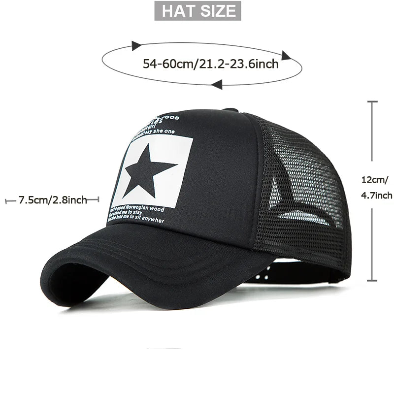 Fashion Cotton Cap Baseball Snapback Mesh Hats Hip Hop Caps Cool Men Caps Female Outdoor Casual Sun Hat
