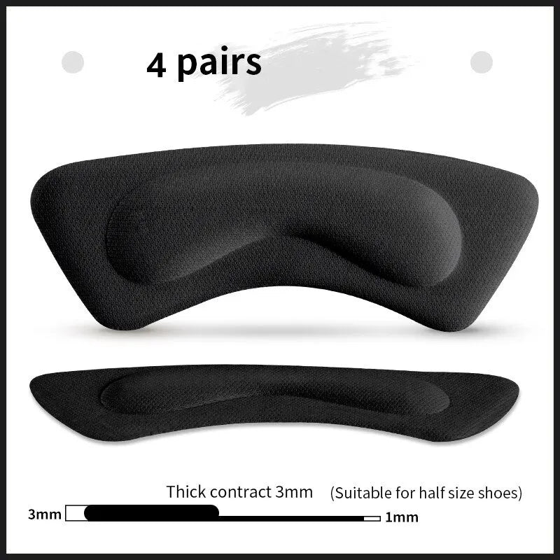 4Pairs Soft Foam Heel Pads for Sport Shoes Adjustable Size Antiwear Feet Pad Cushion Insert Heel Protector Back Sticke Insoler