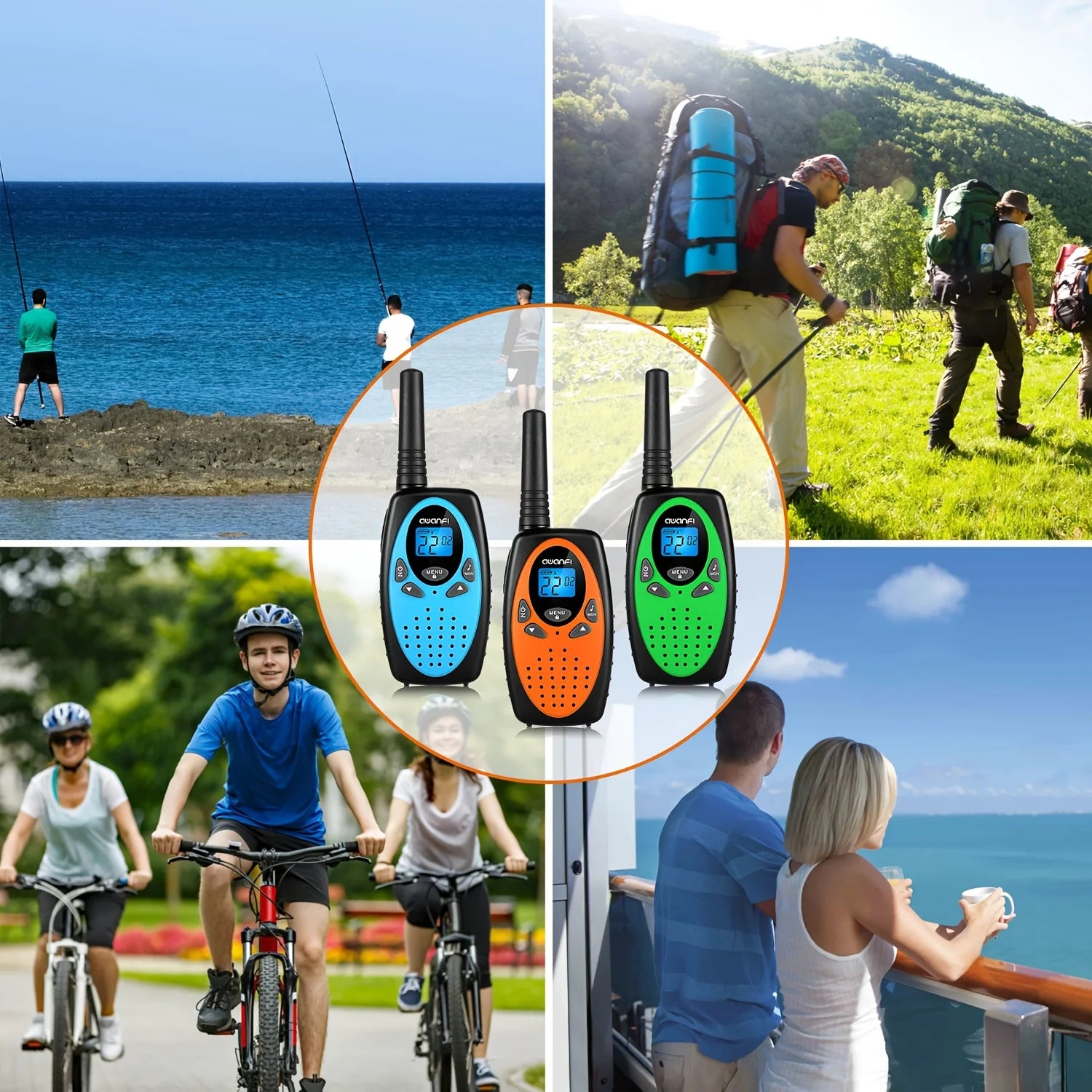 2/3/4 pcs Rechargeable Walkie Talkie  for Kids & Adults, 16 Channels, 1200mAh Battery, 2-Way Radios for Gift, Camping, Hiking