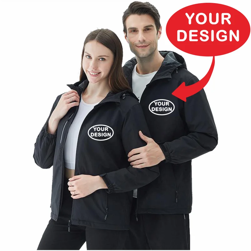 Customized LOGO Winter Jacket Waterproof Warm Thick Windbreaker Brand Design Printed Embroidery Outdoor Windproof Coat