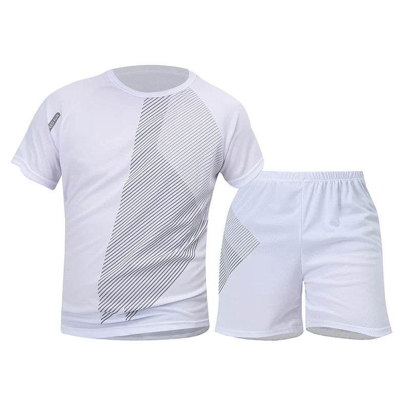 2/4 Pcs Summer Men's Black-and-White Quick-Drying Suit Teenagers Loose Plus Size Sports Fitness Breathable Short-sleeved Shorts