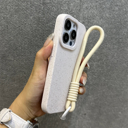 iPhone-Hülle aus Weizenstroh mit Armband – umweltfreundlich, stoßfest