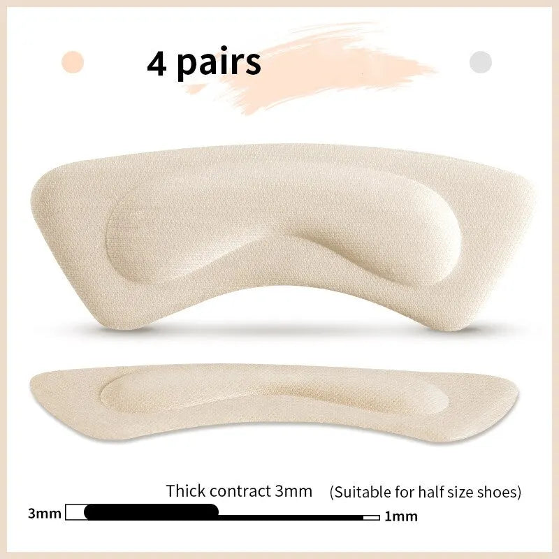 4Pairs Soft Foam Heel Pads for Sport Shoes Adjustable Size Antiwear Feet Pad Cushion Insert Heel Protector Back Sticke Insoler