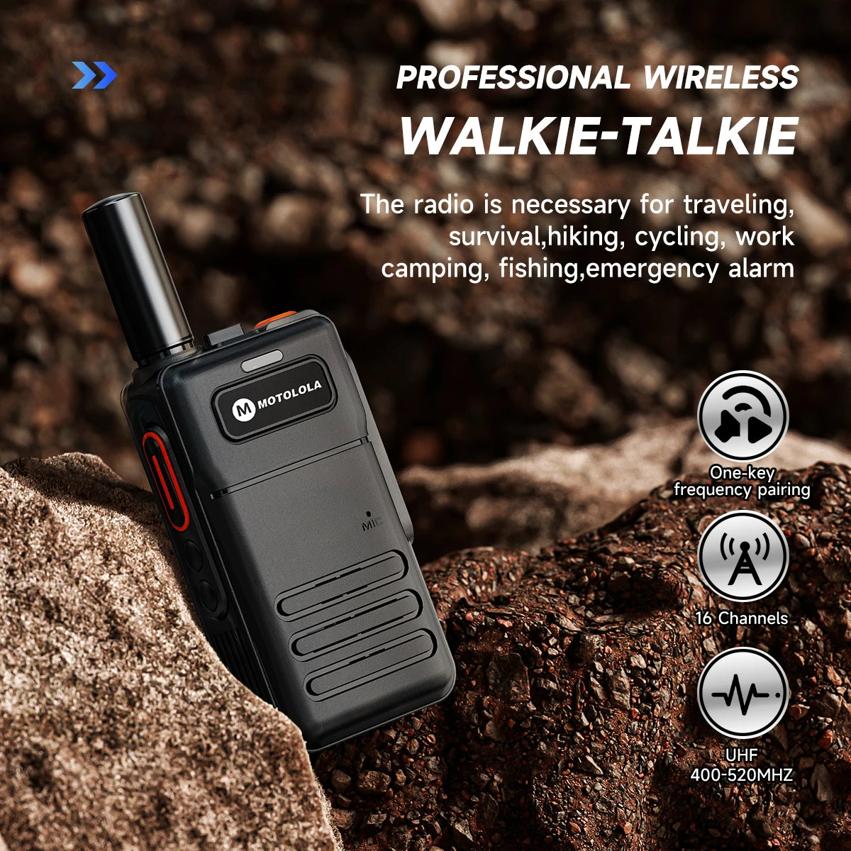 Motolola Mini Walkie Talkie Long Range 16 Channels Professional B6 UHF 400-520MHZ Match Baofeng Two Way Radio