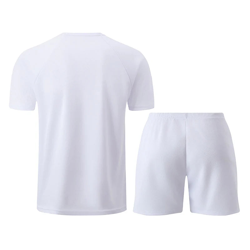 2/4 Pcs Summer Men's Black-and-White Quick-Drying Suit Teenagers Loose Plus Size Sports Fitness Breathable Short-sleeved Shorts