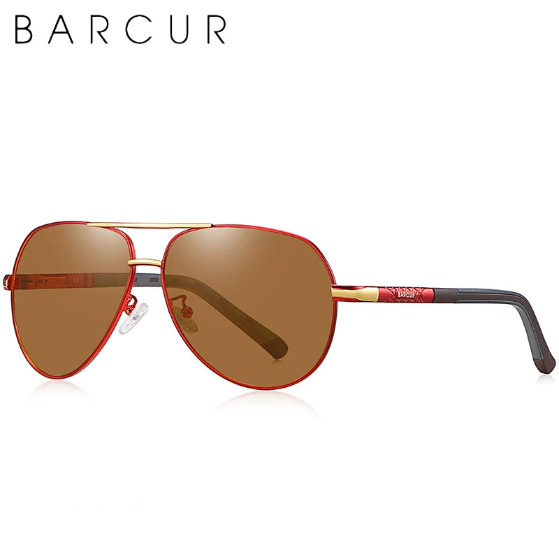 BARCUR Fashion Glasses Hot Style Men sunglasses Polarized UV400 Protection Driving Sun Glass Male Oculos De Sol