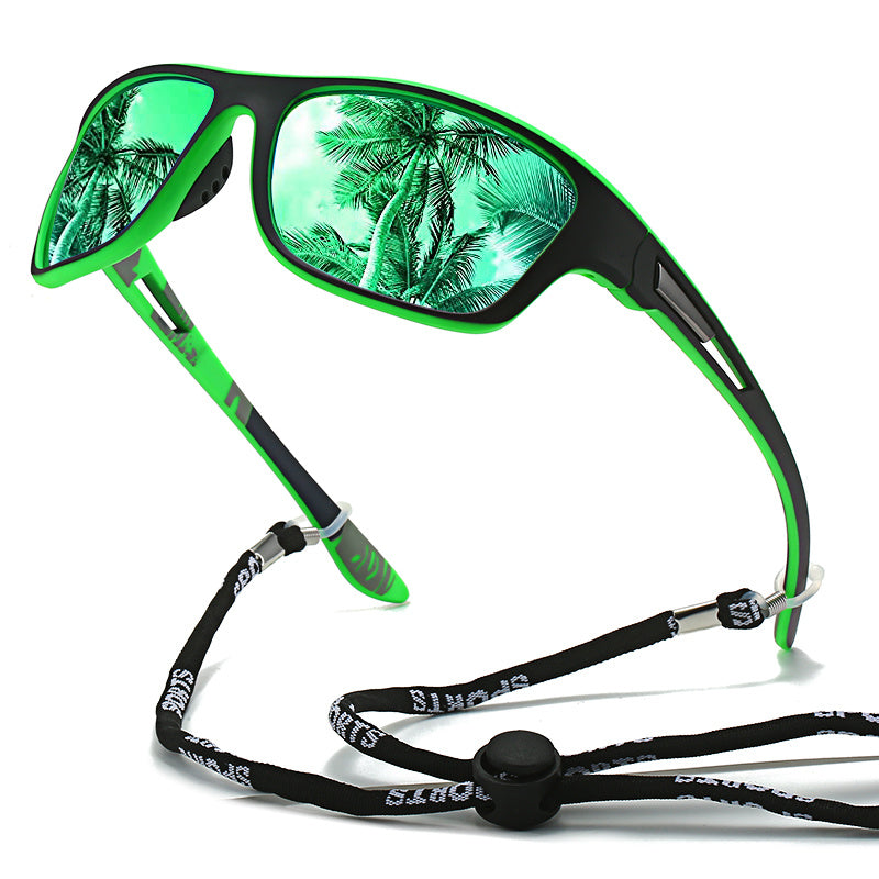 1pc Trendy Classic Retro Polarized With Strap, For Men Women Outdoor Sports Vacation Travel Driving Fishing Cycling Decors Photo Props