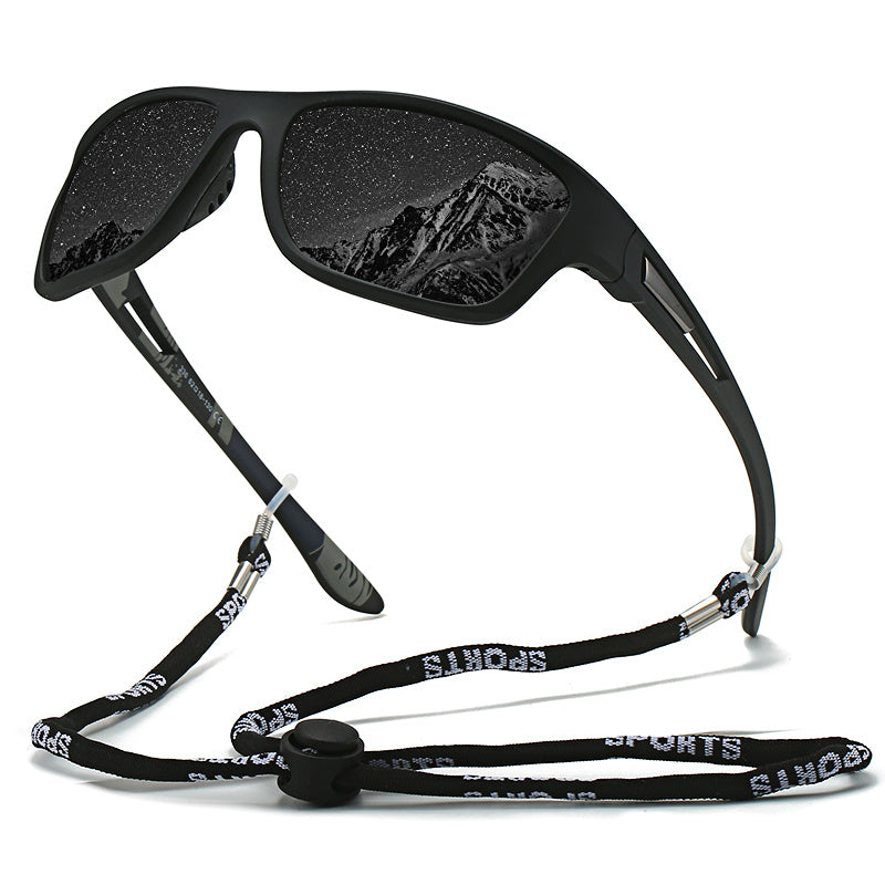 1pc Trendy Classic Retro Polarized With Strap, For Men Women Outdoor Sports Vacation Travel Driving Fishing Cycling Decors Photo Props
