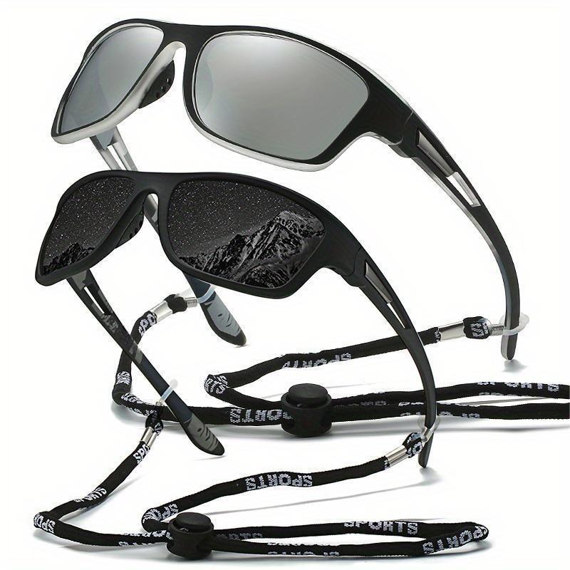 1pc Trendy Classic Retro Polarized With Strap, For Men Women Outdoor Sports Vacation Travel Driving Fishing Cycling Decors Photo Props
