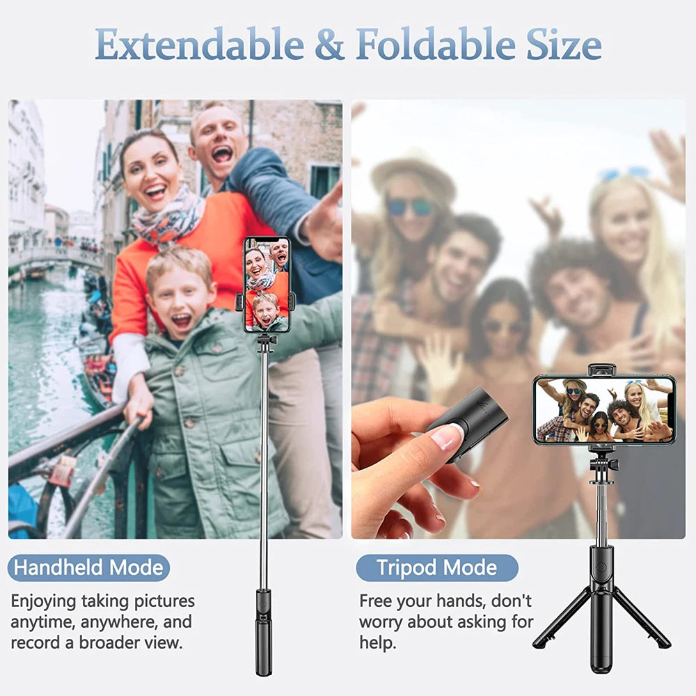 Selfie Stick Tripod Extendable Wireless Bluetooth Remote