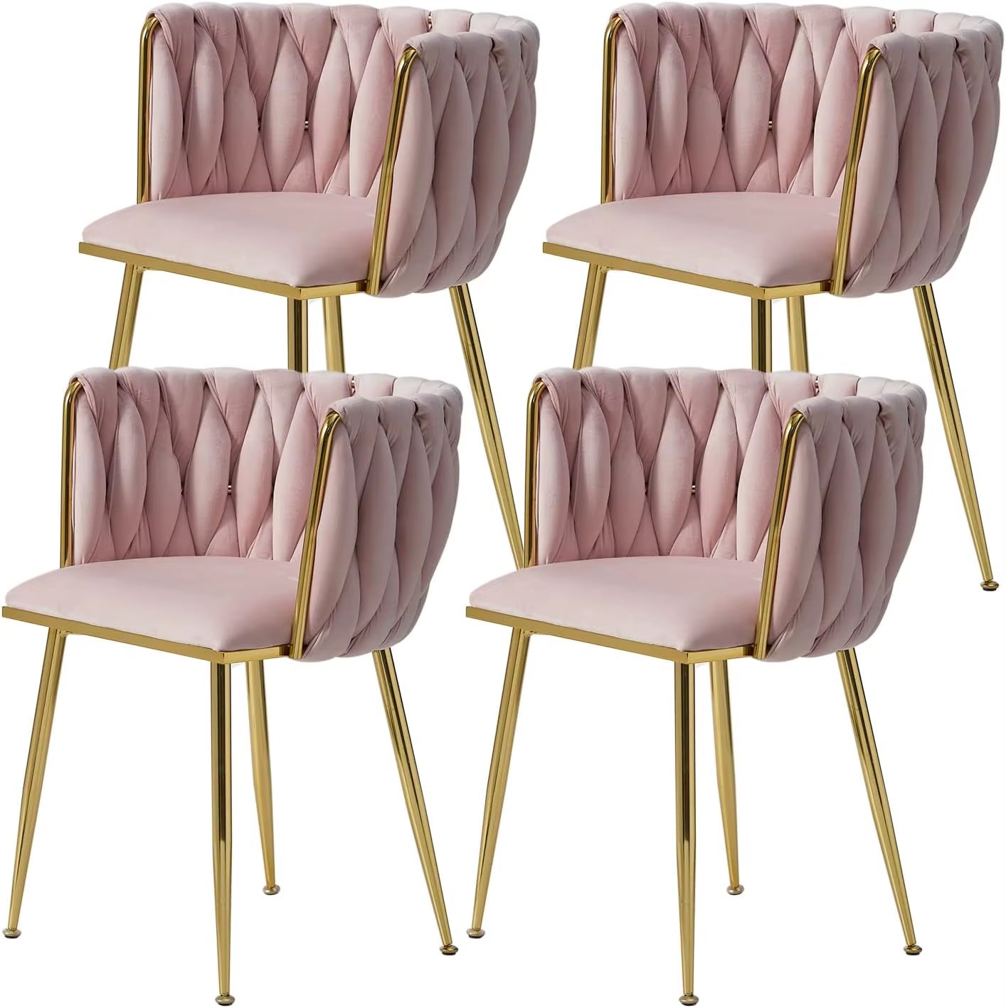 Modern Dining Chair with Golden Metal Legs