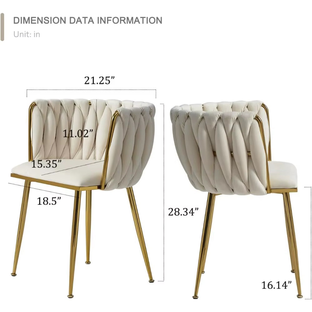 Modern Dining Chair with Golden Metal Legs