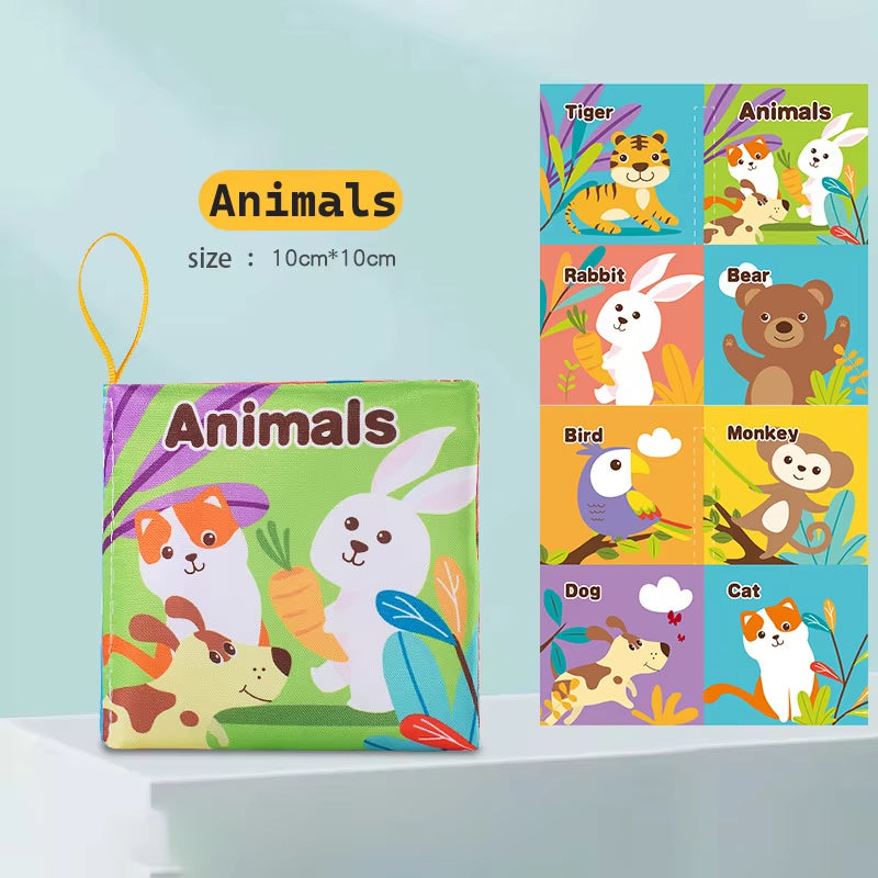 Soft Baby Fabric Book Interactive Sensory Activity Cloth Book for Babies First Educational Montessori Early Learning Game