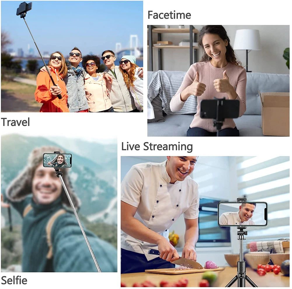 Selfie Stick Tripod Extendable Wireless Bluetooth Remote