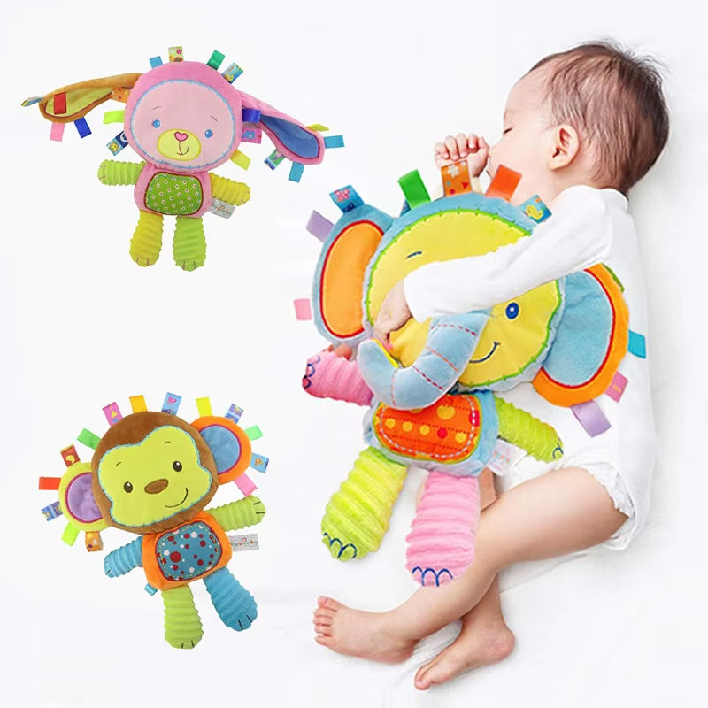 Baby Tags Stuffed Animal Soft Toy Lovey Elephant Plush Bell