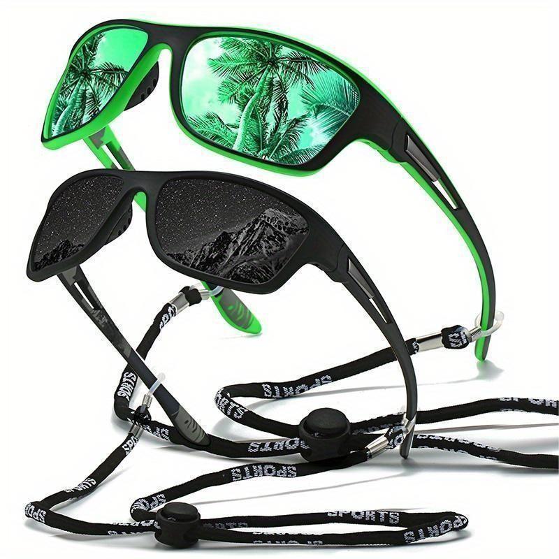 1pc Trendy Classic Retro Polarized With Strap, For Men Women Outdoor Sports Vacation Travel Driving Fishing Cycling Decors Photo Props