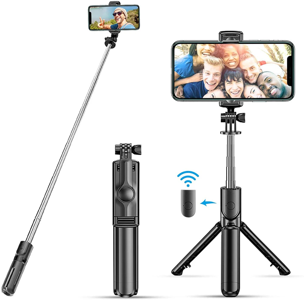 Selfie Stick Tripod Extendable Wireless Bluetooth Remote