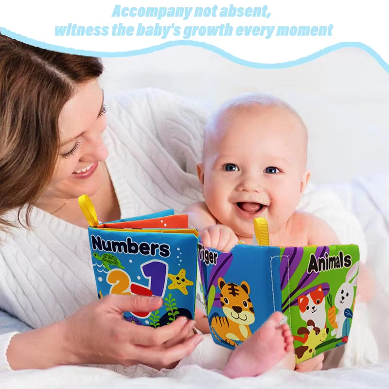 Soft Baby Fabric Book Interactive Sensory Activity Cloth Book for Babies First Educational Montessori Early Learning Game