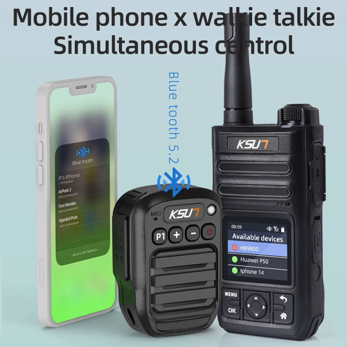 Walkie Talkie Microphone Wireless Blue-tooth