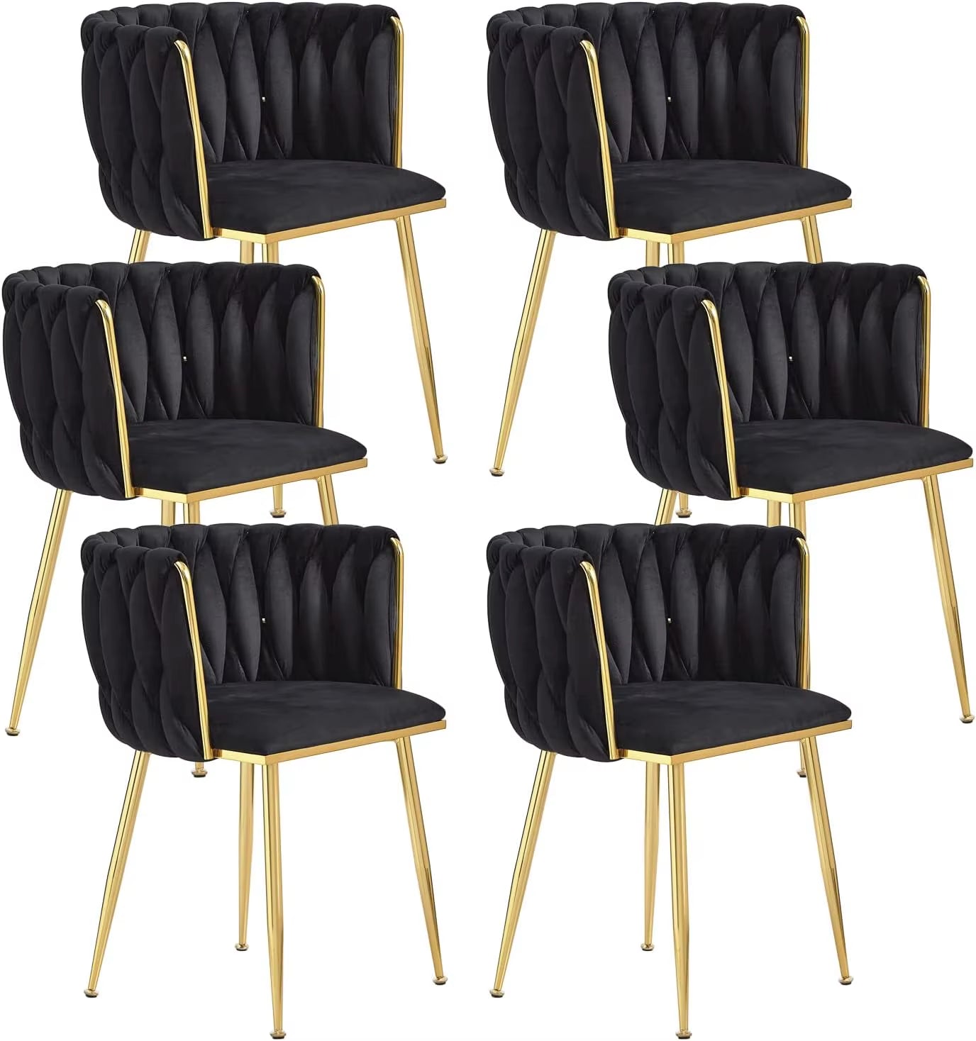 Modern Dining Chair with Golden Metal Legs