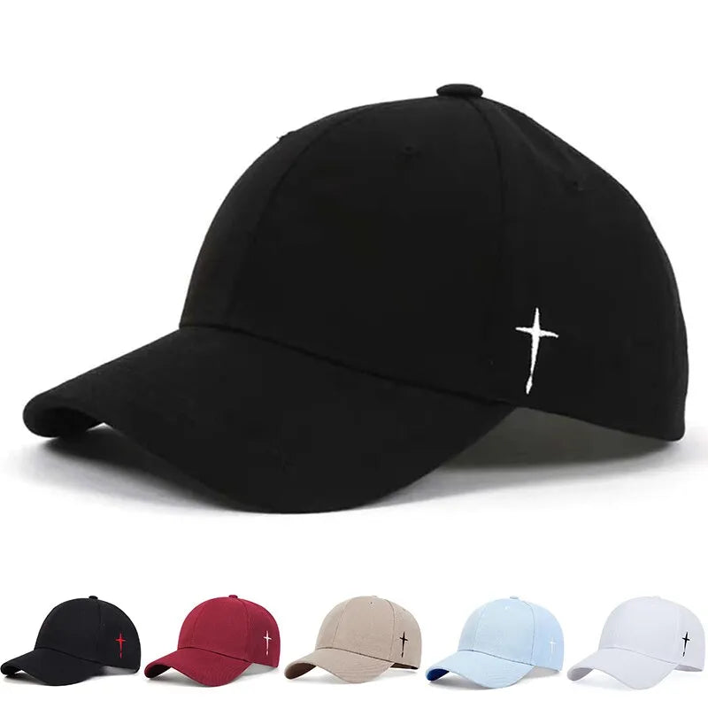 Unisex Simple Cross Water Drop Embroidery Baseball Caps Spring