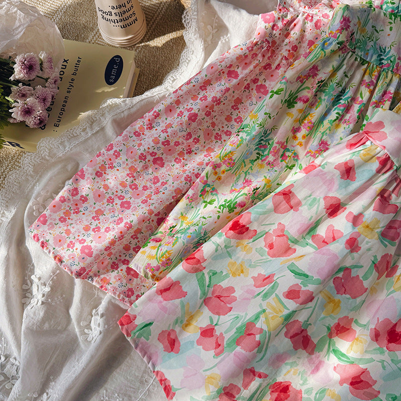Summer Arrival Floral Pattern Square Neck Sleeveless Dress for Stylish